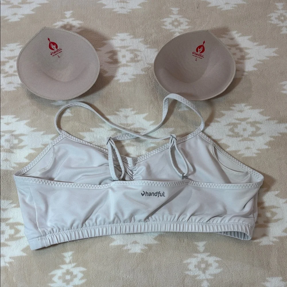 Handful White Sports Bra Size Large - Picture 5 of 8
